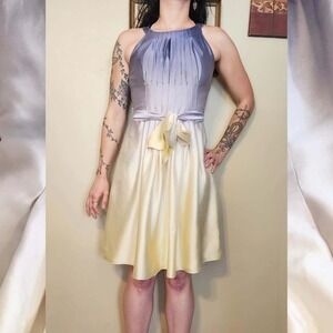 Vintage 2000s Spiegel Ombré Silk Halter Dress